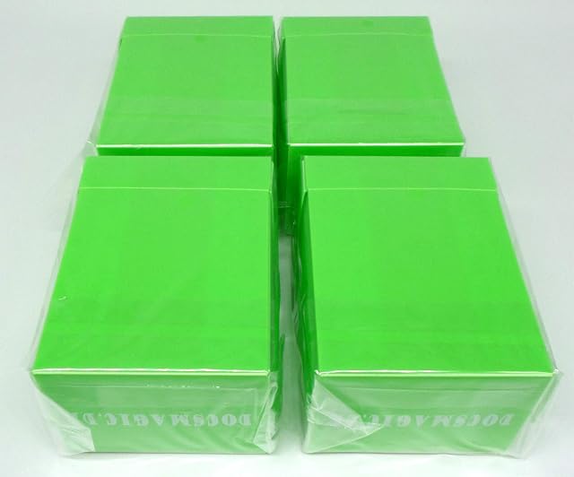 docsmagic.de 4 x Deck Box Full Light Green + Card Divider - Caja Verde Claro - PKM YGO MTG