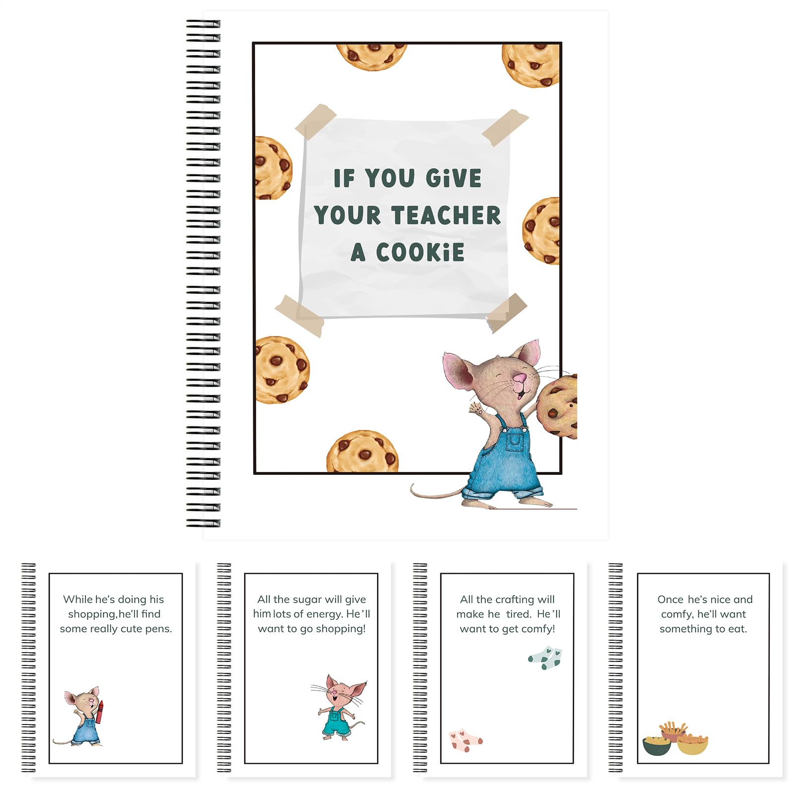 View 1 of [1 Pack] If You Give Your Teacher a Cookie Book – A4 Large Teacher Appreciation Gift for Male Teachers, Creative Thank You Book for Christmas & End of Year