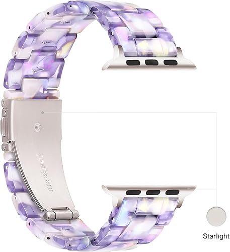 Miniatura 10 de Correa ligera para Apple Watch  Correa de resina de moda para Apple Watch Series 7, compatible con hebilla de acero inoxidable de cobre para Apple