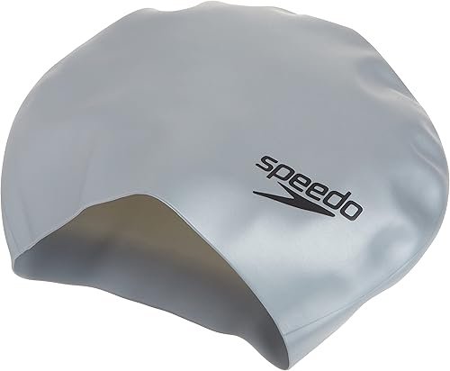 Miniatura 2 de Speedo - Gorro de natación de silicona para cabello largo Azul, Plateado, Negro, Blanco