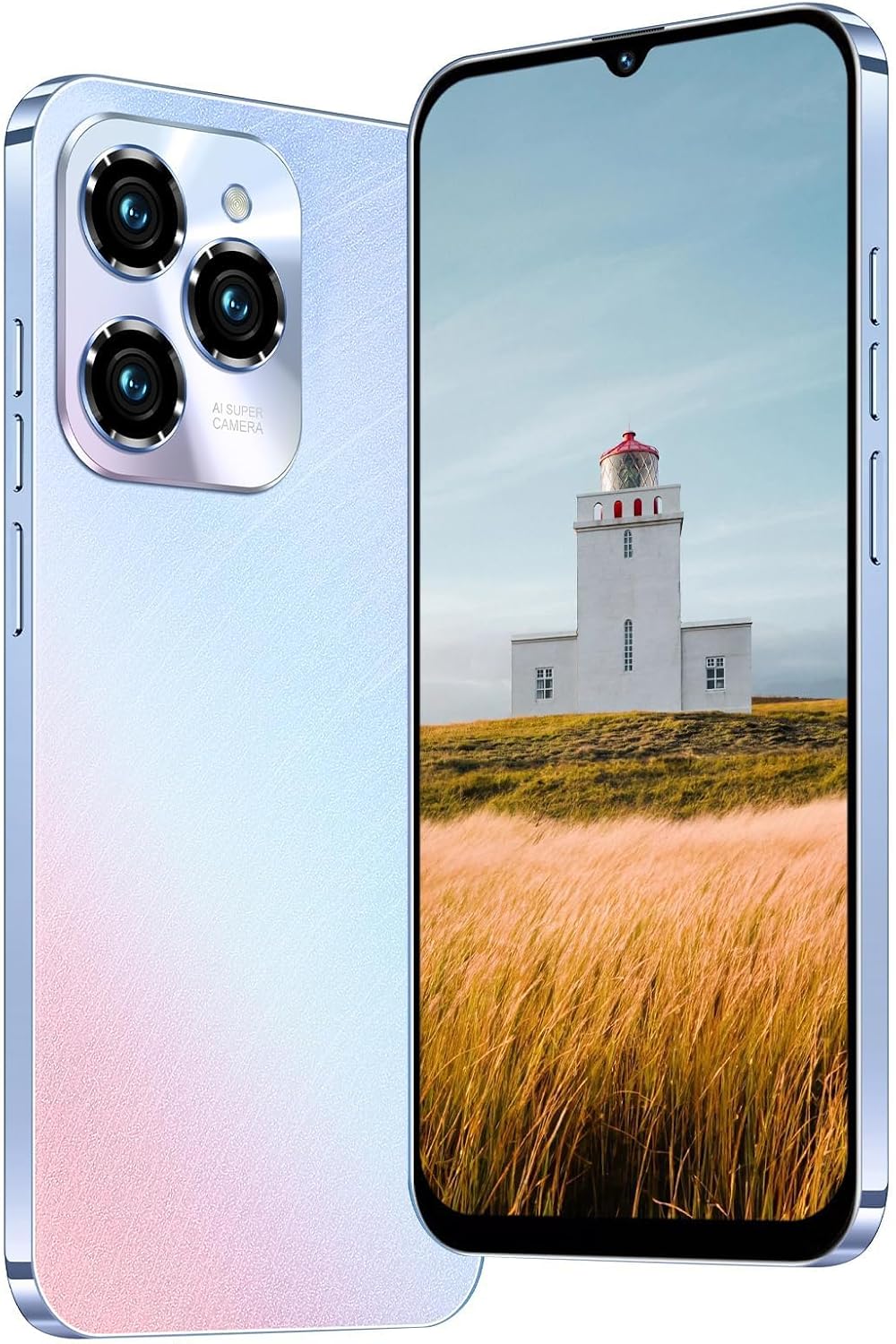 Móvil 4G, Pantalla HD de 6,3 Pulgadas, Memoria 32GB Ampliable hasta 256GB, Android 12.0, reconocimiento Facial, GPS, WiFi, OTG y Doble SIM (White)