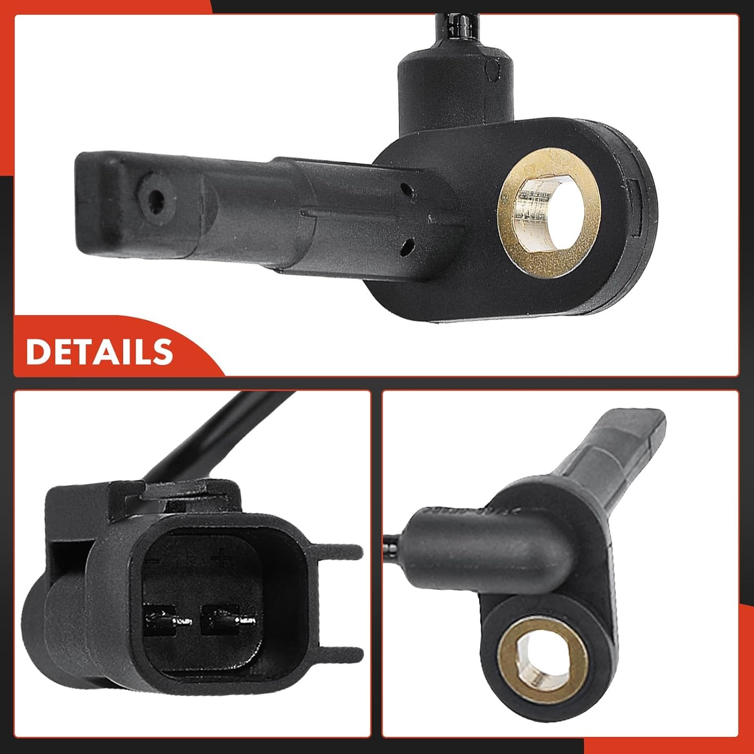 A-Premium ABS Wheel Speed Sensor Compatible with Dodge & Jeep Models - Caliber 2007-2012, Compass 2007-2016, Patriot 2007-2017 - Front Driver and Passenger, (2-PC Set), Replace# 5105573AA, 5105573AB