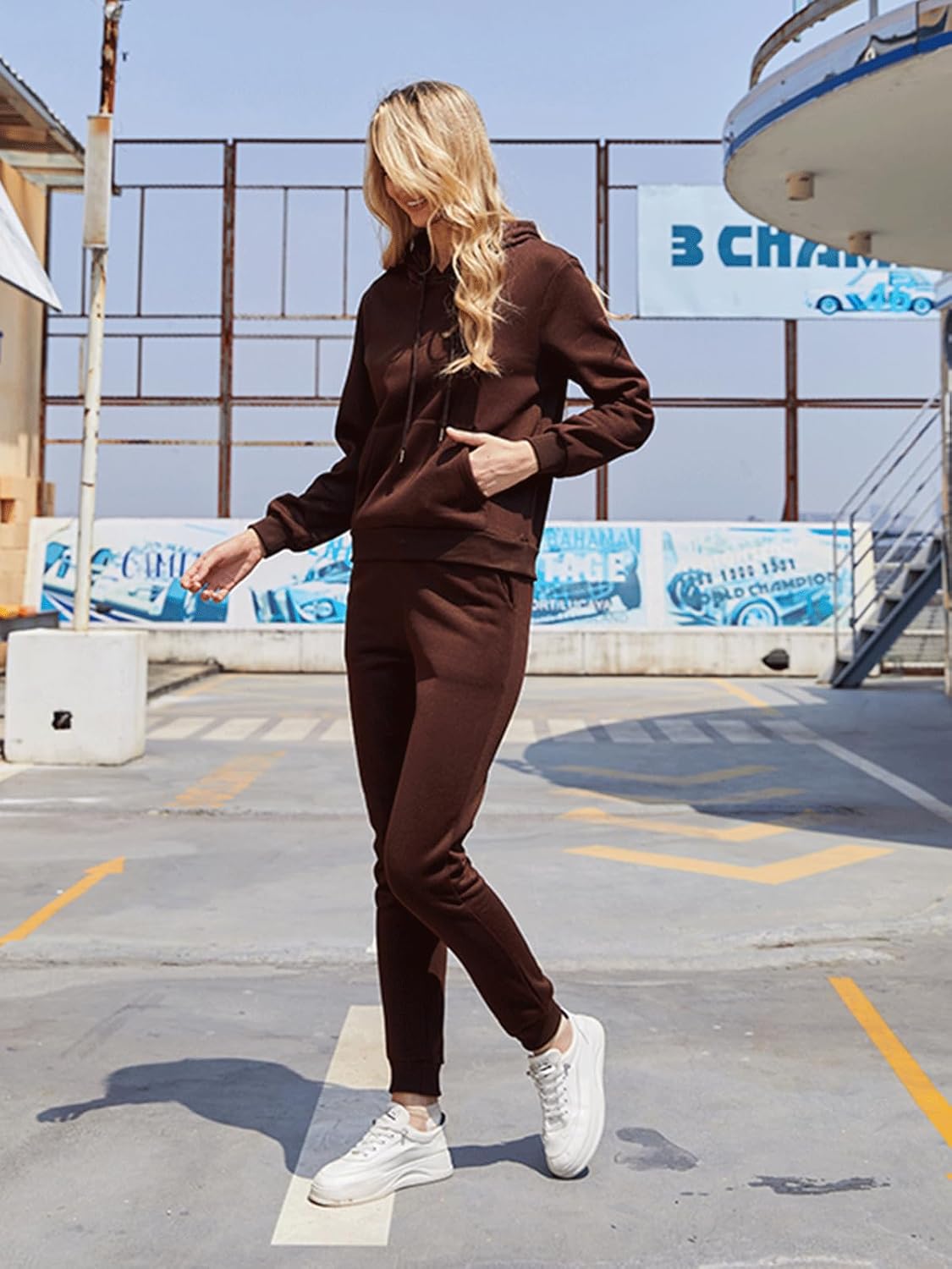 Alunzoem Sweatsuits for Women Set 2 Piece Jogging Outfits Long Sleeve Hoodie Sweatshirt Sweatpants Tracksuit - Image 6