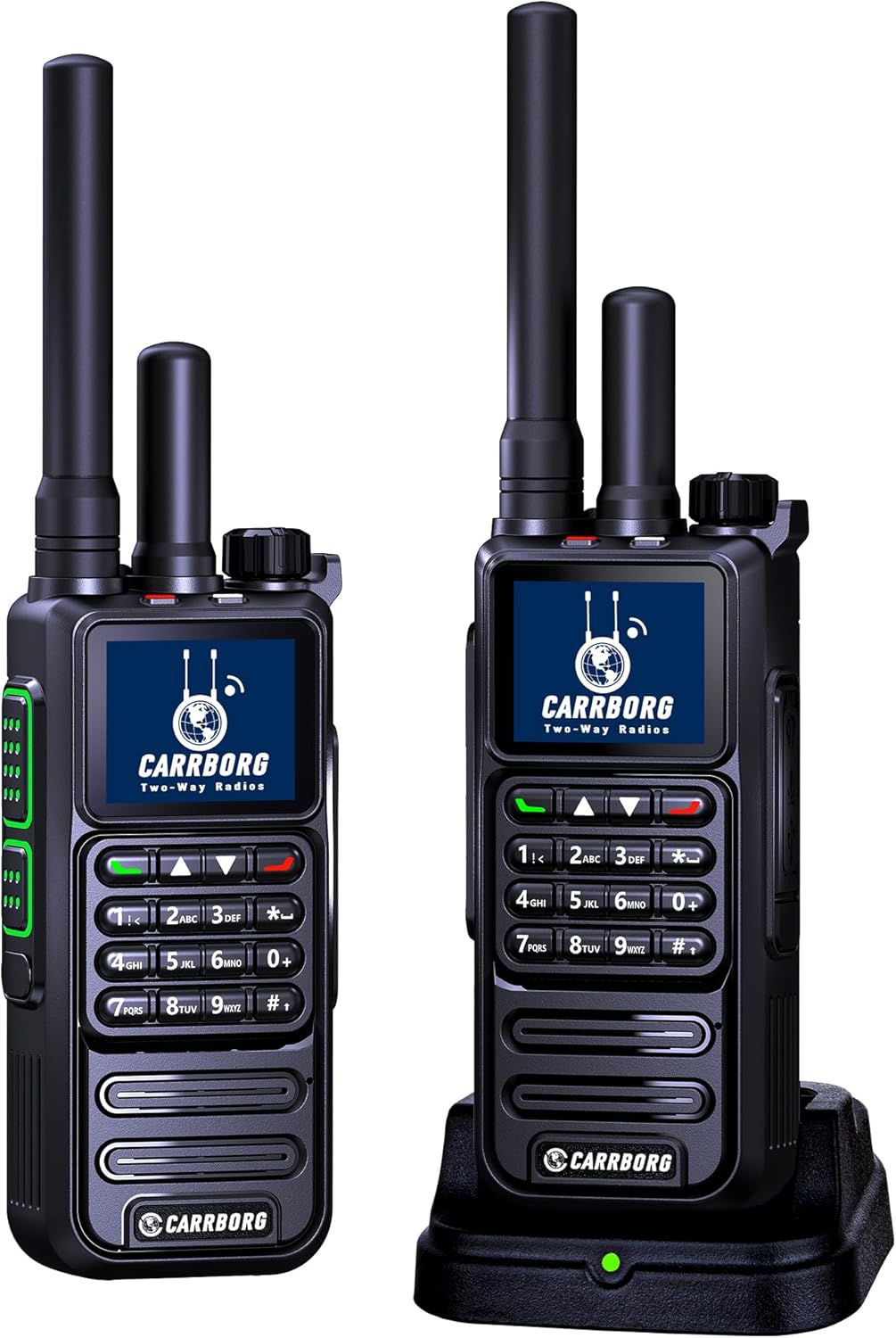 S959 Nationwide Lifetime Free 4G+UHF Walkie Talkies | Global Unlimited Range Dual Mode 2 Way Radios, Relay Function, 4000mAh, Desktop Charger for Job Site with SIM Cards（2 Pack）