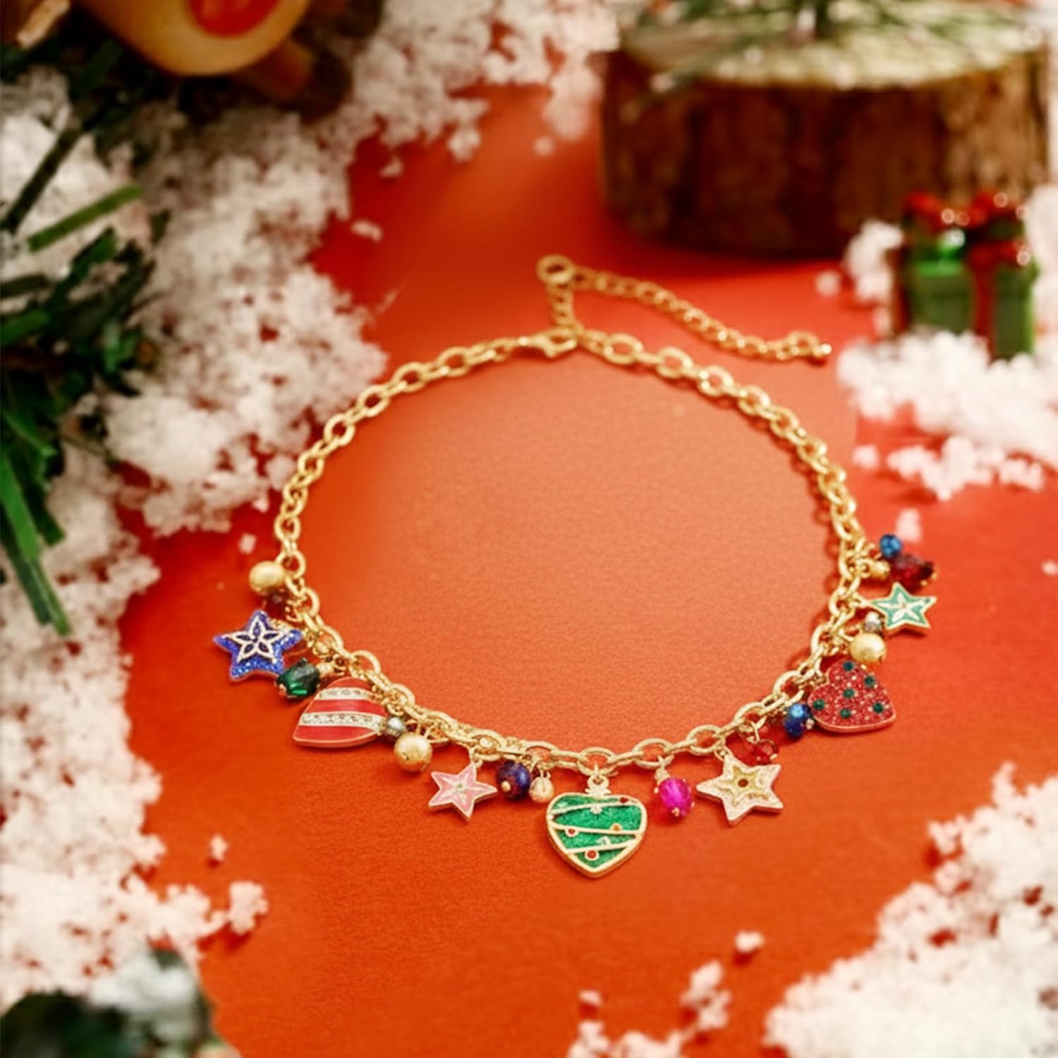 Christmas Charm Necklace for Women Dainty Christmas Necklace Minimalist Handmade Pearl Necklace for Holiday Jewlery Gift - Image 6