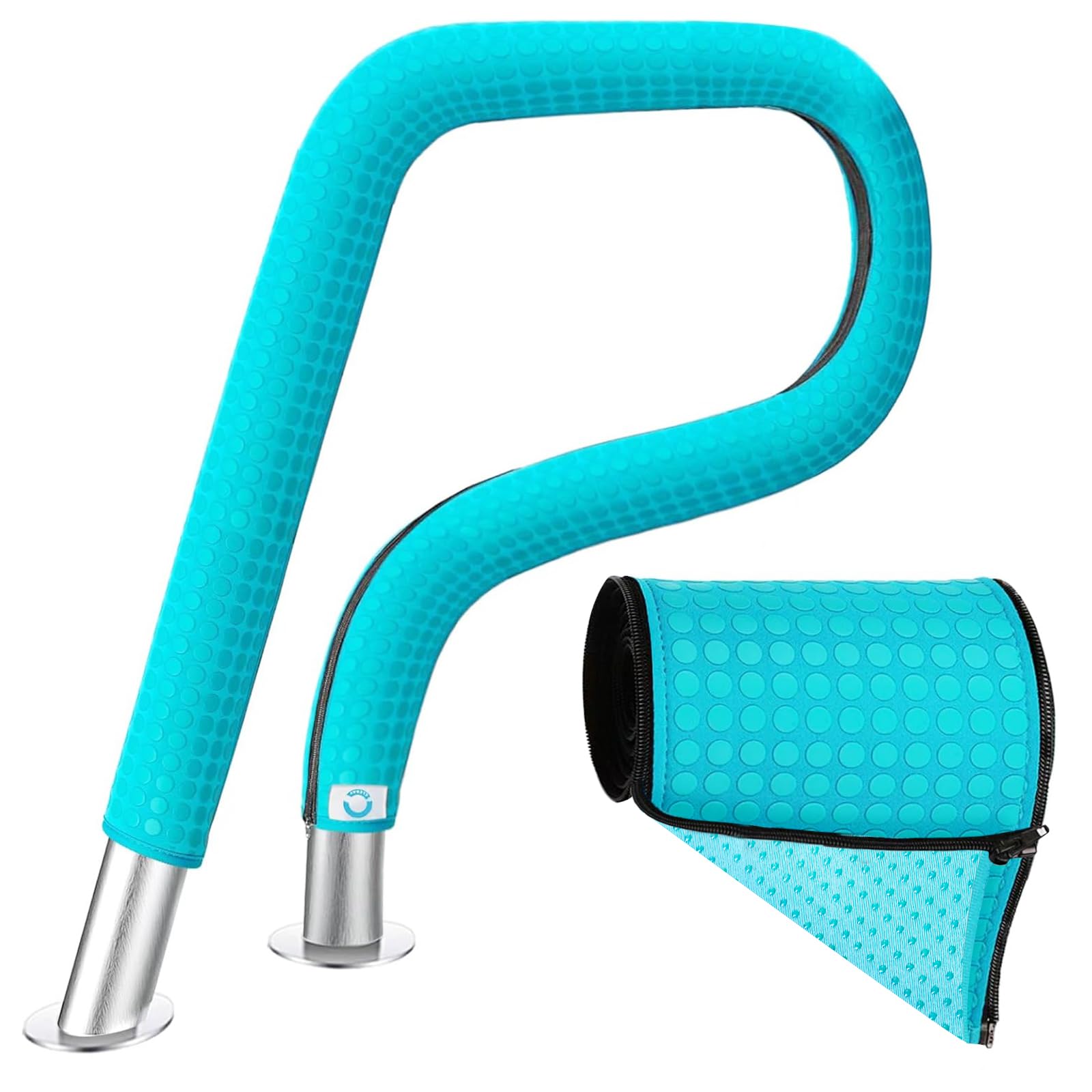 Photo 1 of Pool Handrail Cover, 6 Feet Dual-Side Anti-Slip Neoprene Zippered Pool Handle Covers, Slip Resistant Rail Grip for Swimming Pool Hand Railing Cover Cyan