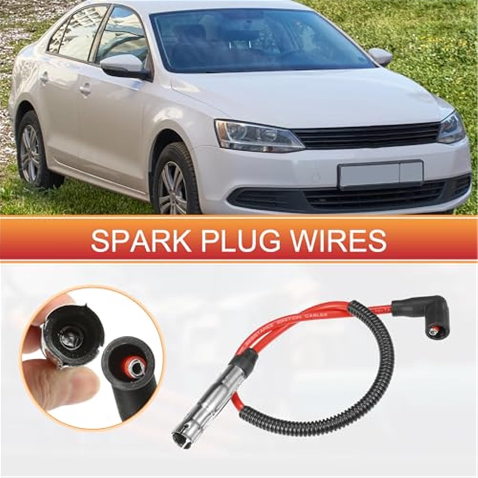 Cables de Bobina de Encendido para bujías de Coche, 7 mm, para Golf, Jetta, Passat, n.º 021998031A/021998031. Paquete de 6 Cables de Encendido.