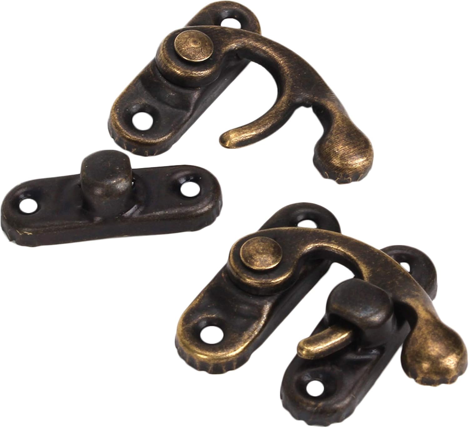 BQLZR Vintage Padlock Hasp Hook Horns Bronze Iron Shackle Lock