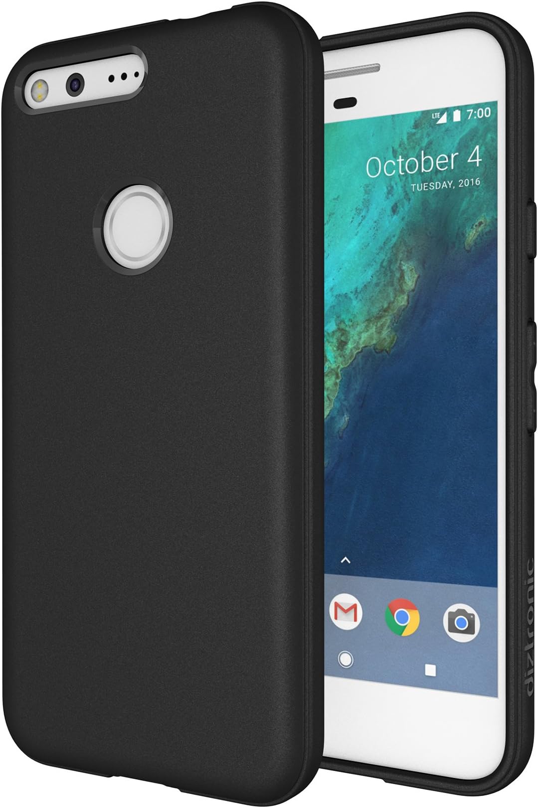 diztronicPixel Case, Full Matte TPU Case for Google Pixel (2016) - (Matte Black)