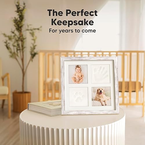 Miniatura 30 de Kit de recuerdo de huellas de bebé – Marco de fotos para recién nacidos – Kit de recuerdos para bebés; regalo para baby shower, para niños y niñas