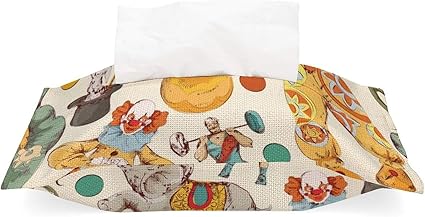 Amazon ティッシュケース サーカス メロデ ィー ピエロ ティッシュホルダー 2枚入り 車用 布ティッシュセット コットンリネンティッシュボックス ティッシュバッグ おしゃれ お洒落 シンプル ダイニングテーブル 卓上収納 便利 ティッシュケース ホルダー オンライン通販