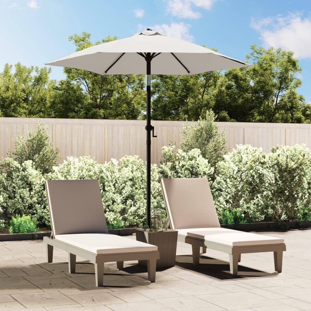 Parasol przeciwsłoneczny, terakota, aluminium, z ochroną przed promieniowaniem UV, możliwość pochylenia i zginania, składany z korbą, stabilny maszt, idealny do ogrodu, na balkon, taras