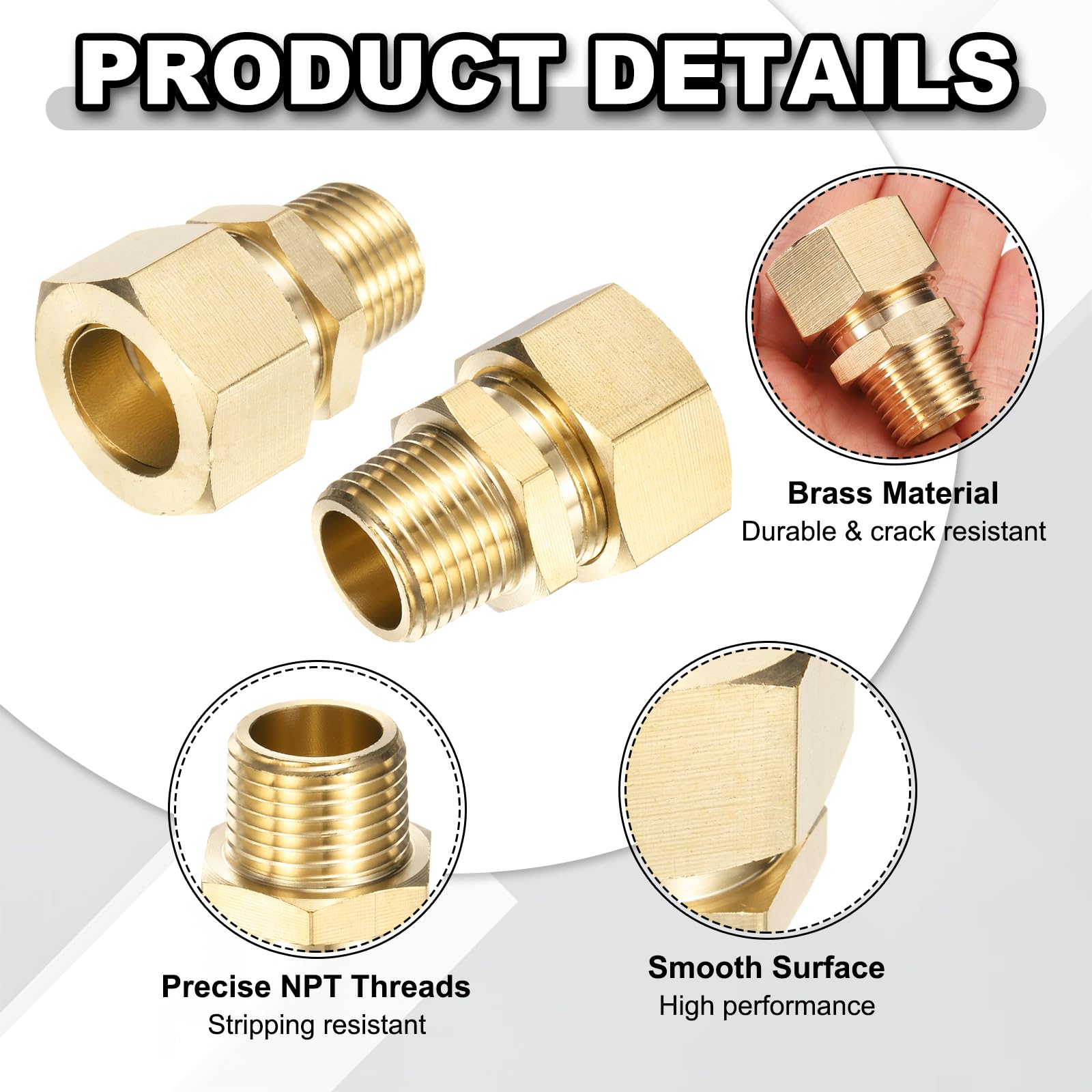 QUARKZMAN 5 Pièces Raccord de Compression Diam. Ext. 3/4" x NPT 1/2"