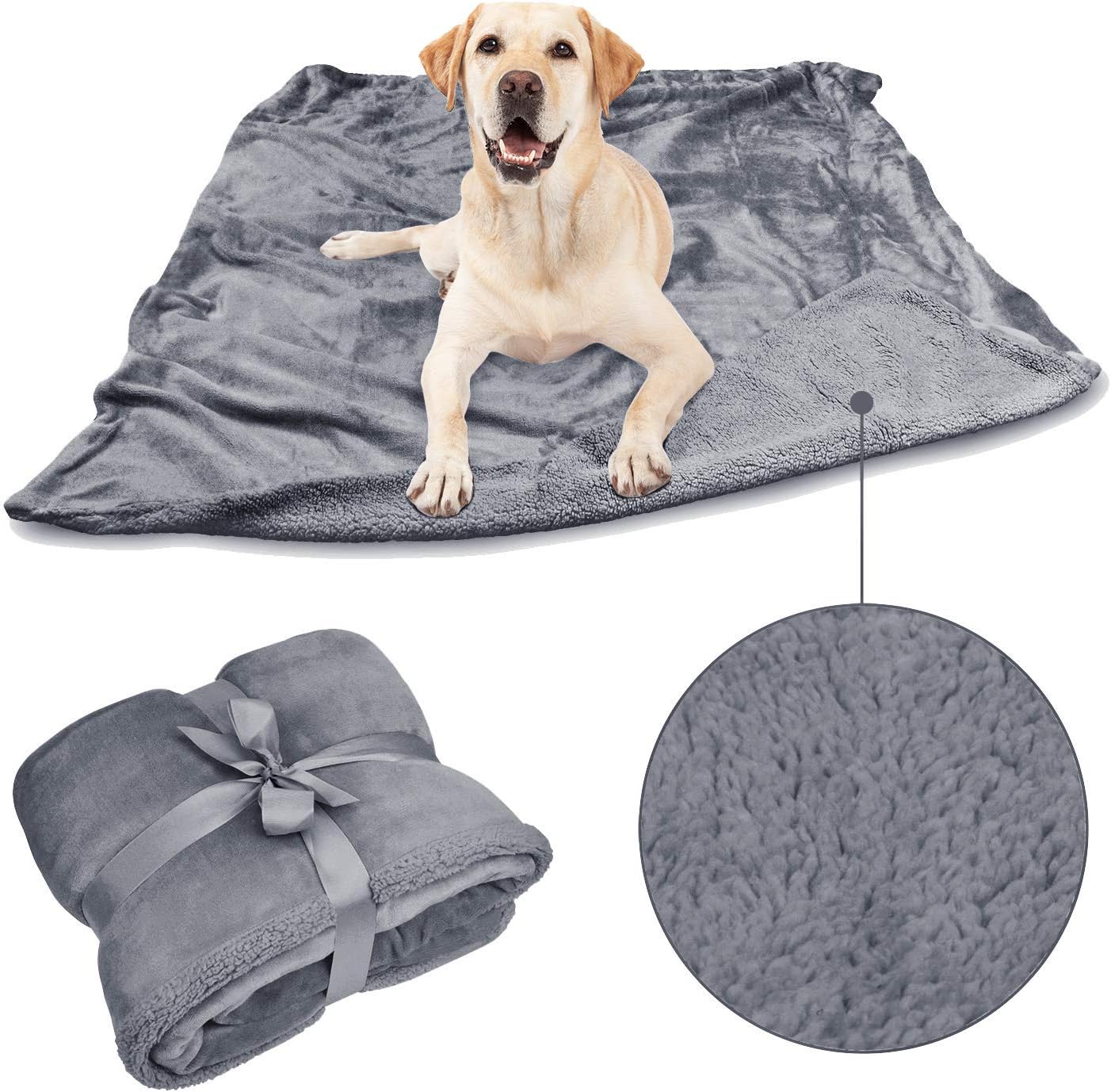 Dog Blankets for Large Dogs, Super Soft Warm Sherpa Fleece Plush Doggie Blankets and Throws for Small Medium Puppy Doggy Pet Cats，50x60 inches