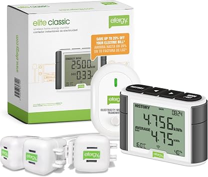 Three Phase Efergy Elite power monitor with portable display No Wi-Fi needed.
