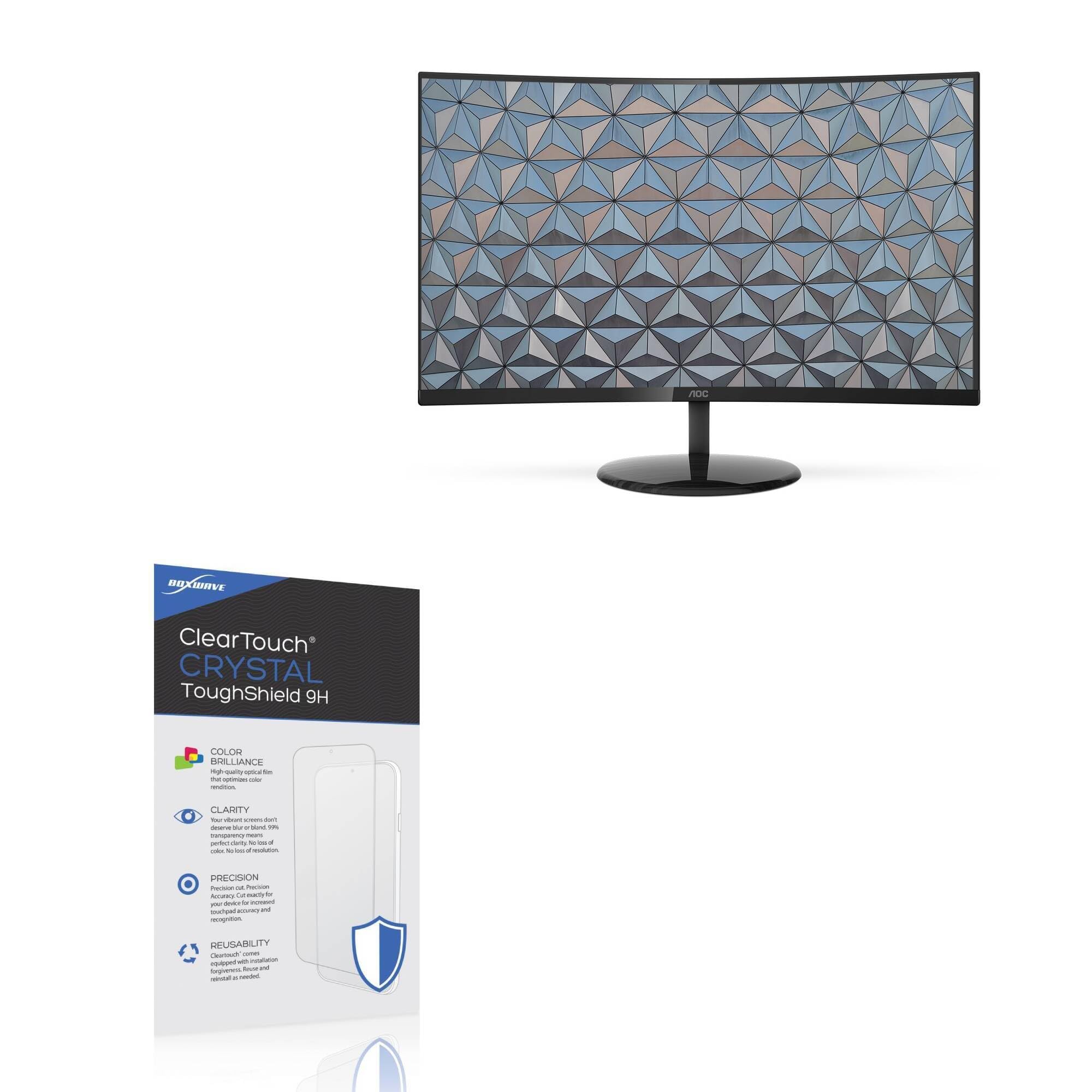 BoxWave Screen Protector Compatible With AOC CU32V3 - ClearTouch Crystal ToughShield 9H (2-Pack), Clear 9H Tough Flexible Film Screen Protector