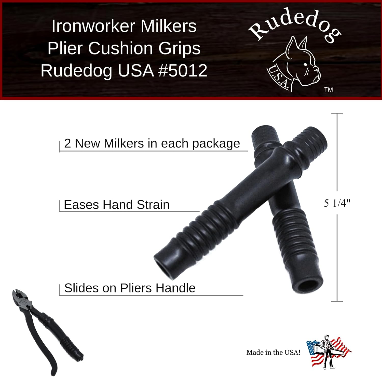 Ironworker Milkers (Plier Cushion Grips) - Rudedog USA #5012