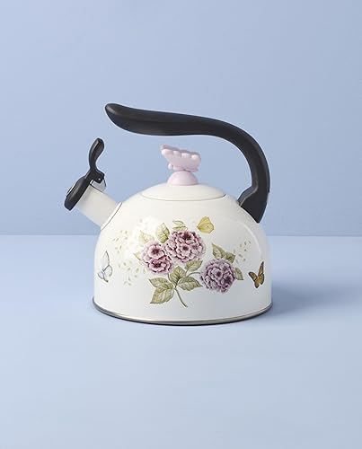 Vista 67 de Lenox recipiente para horno oval de porcelana con borde festoneado, diseño de pradera de mariposas., Blanco