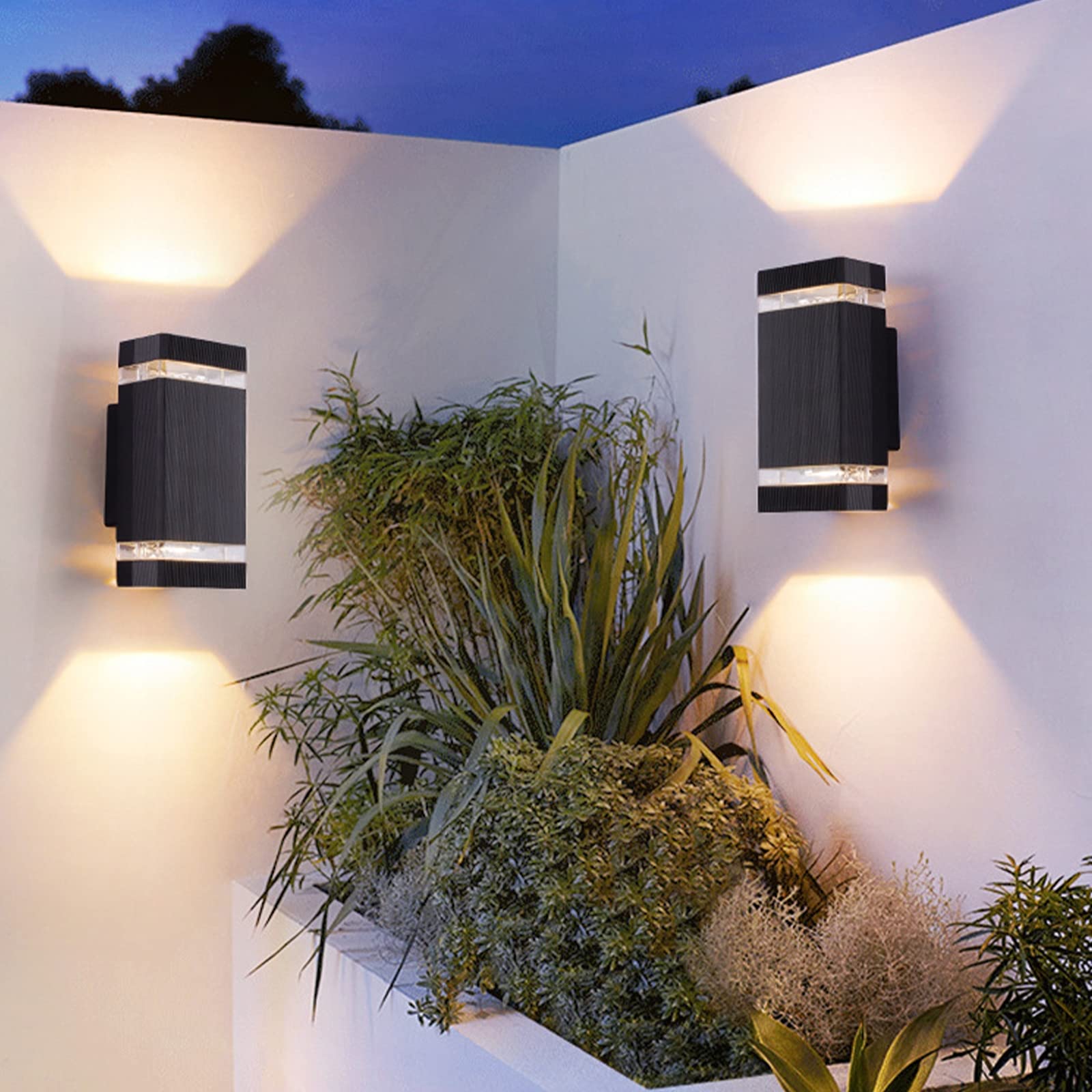 Up Down Wall Light Indoor Black, 10W Led Outdoor Wall Lamp Ip65 Wodoodporna, Aluminiowa Sypialnia Wall Spot Light Z Akrylowym Kloszem, Kinkiet Ścienny Ciepły Biały 3000K