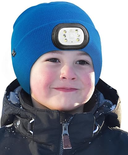 BERGWEISER LED Beanie with Light, 3 Adjustable Modes Headlamp Beanie Hat, Removable USB with Night Strobing