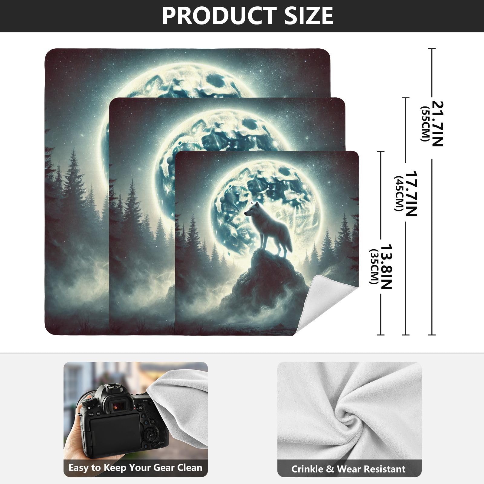 Joko Ivery Wolf Moonlight Blue Camera Lens Wrap 21.7