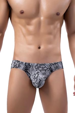 Mens Ice Silk Low Rise Leopard Bikini Briefs Underwear