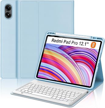 Keyboard Case for Redmi Pad Pro / Xiaomi Poco Pad 12.1 inch, Magnetic Detachable Wireless Keypad, Protective Folio Cover with Pen Holder for Xiaomi Tablet Redmi Pro 12.1" 2024 Release, Auto Sleep/Wake