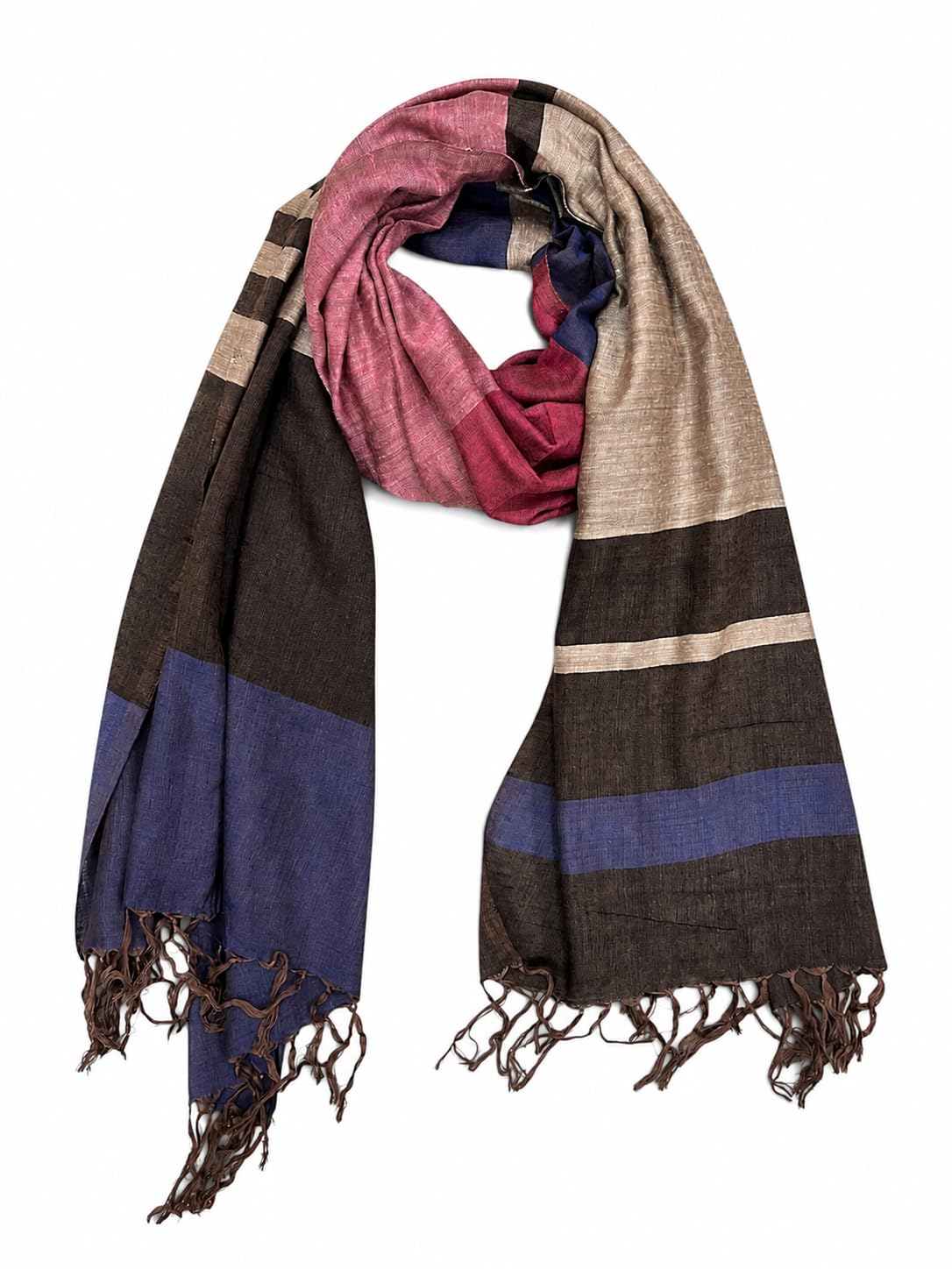 Premium Viscose Scarf for Women & Men | Soft Lightweight Fashion Stole | Breathable Wrap with Tassel Fringe | Large 28 x 72 Inch Shawl for Casual, Travel & Winter | Multicolour-image-40
