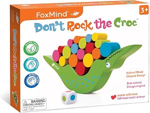 Jeux FoxMind : Ne fais pas tomber le crocodile, jeux pour garçons et filles, jeux pour enfants de 3 à 5 ans, jeux de société multijoueurs pour le plaisir en famille