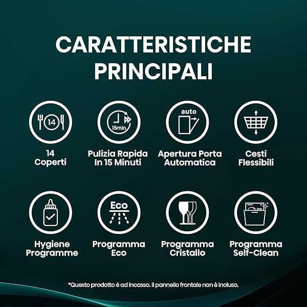 Hisense HV642D65, Lavastoviglie da Incasso 60 cm – 14 Coperti, Apertura Porta Automatica, Cesti Flessibili, 6 Programmi, Classe Energetica D - 3