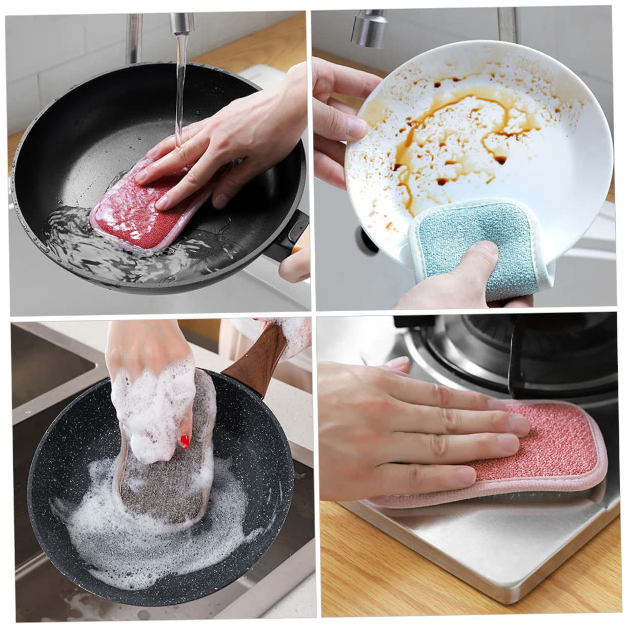 Alipis 30pièces Éponge De Nettoyage De Cuisine Éponge Récurer Multifonction pour Vaisselle Pots Et Évier Absorbante Et