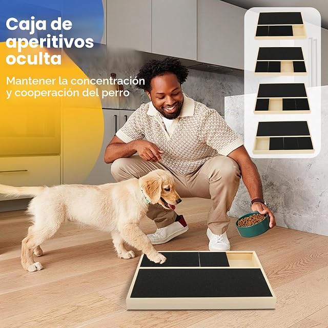 Foto 4 de 7 de BAODBF Tabla rascador para uñas para perros, con caja de golosinas, tabla de rascar para perros