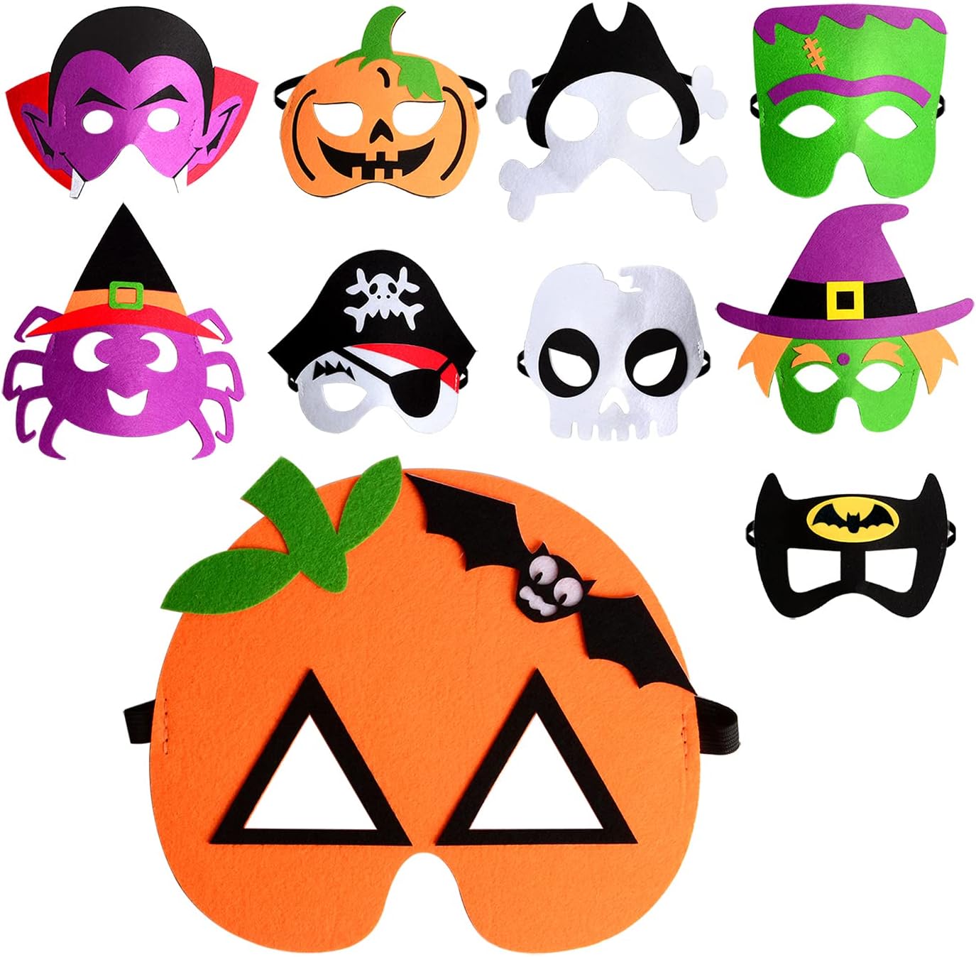 Taspire Halloween Masks Kids, 10pcs Felt Kids Halloween Masks Amazon