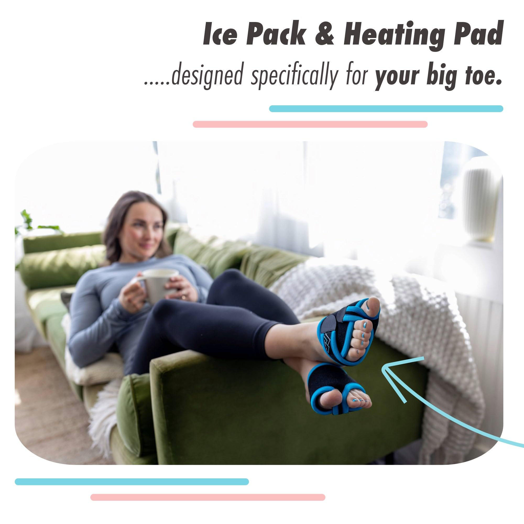Paquete de hielo para dedo gordo del pie, gel flexible para frío y calor, almohadilla térmica para aliviar el dolor de juanetes, enfermedad del ácido úrico, artritis (RA/OA), hallux valgus