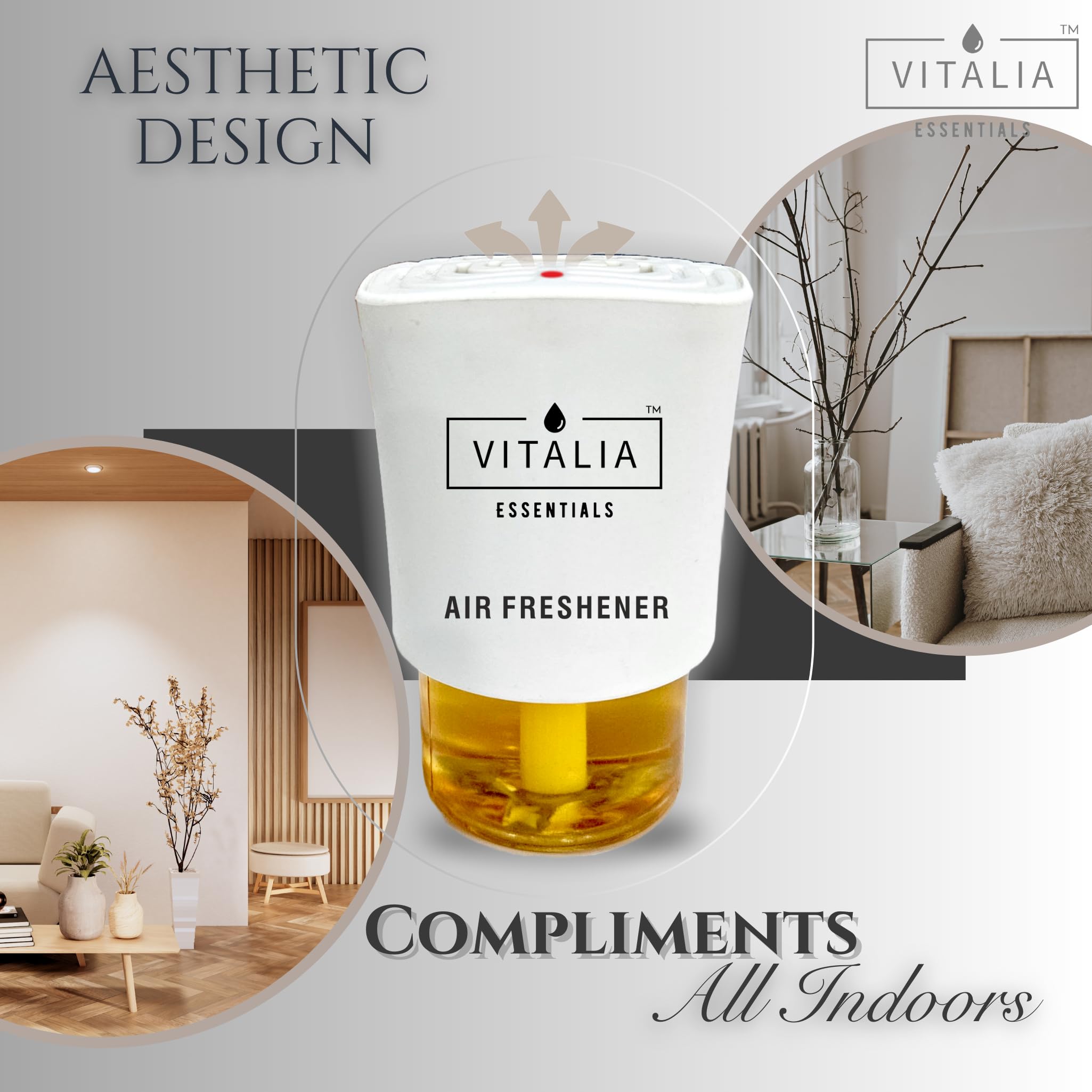 Vitalia Essentials Russian Rose - Luxury Collection Automatic Room Freshener| Electric Air Freshener for Room & Bathroom | 1 Machine + 1 Refill 45ml | 3W Low Power Consumption | Mild - Image 5 thumbnail