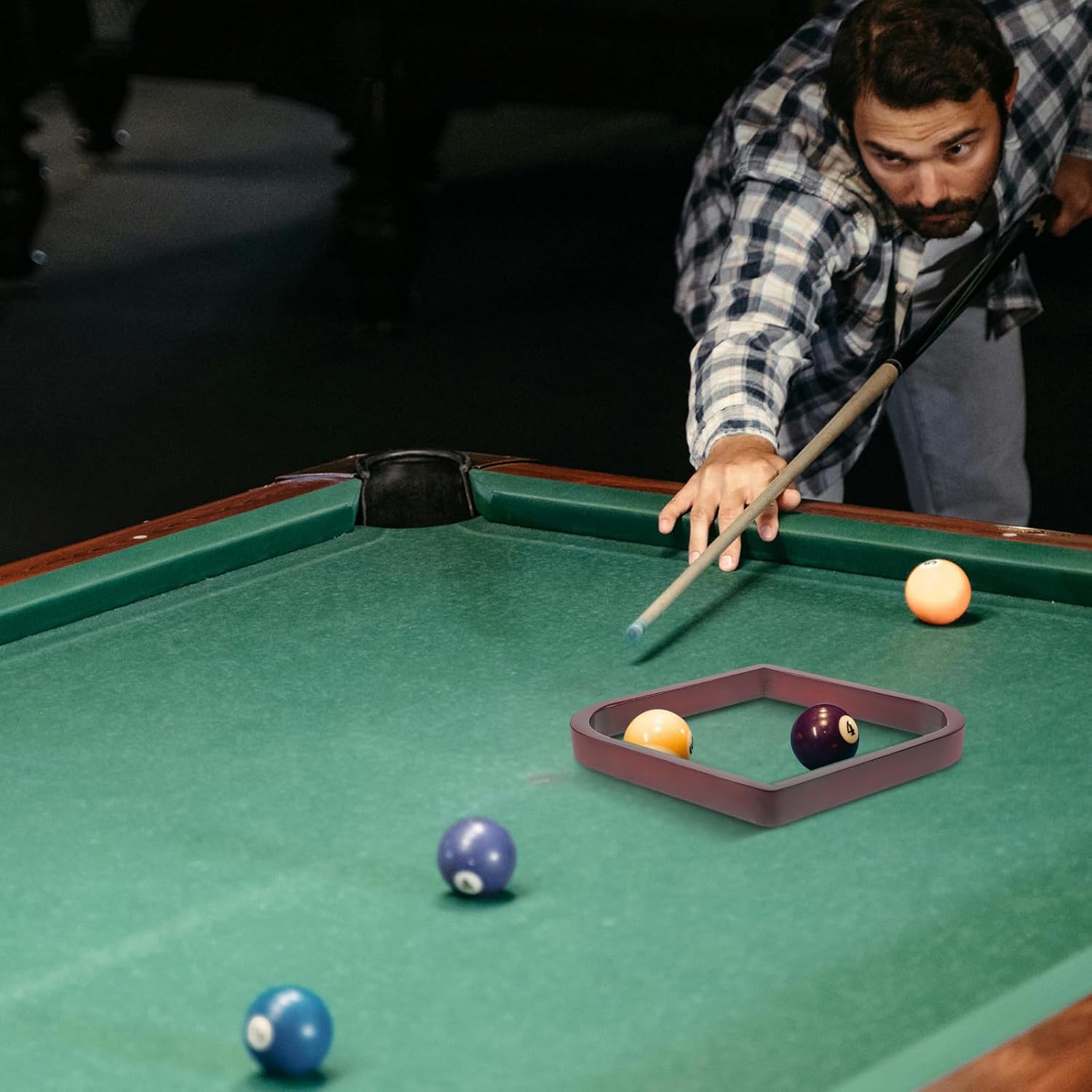 Wooden Triangle Pool Table Rack for Billiard Balls with Elegant Wood Design, Versatile Nineball Setup, and Effortless Ball Placement, for Home Entertainment and Leisure Venues
