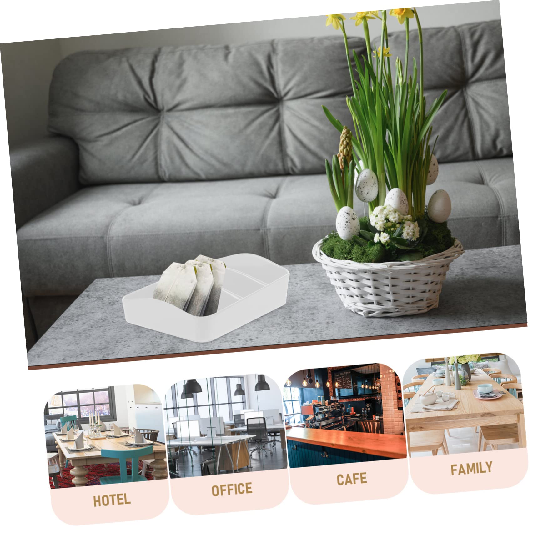 ULTECHNOVO Tea Bag Organizer Multi Grid Sugar Bag Holder Reusable Plastic for Countertop Coffee Stations Elegant Design for Home Hotel Restaurant Use