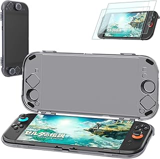 対応Nintenndo Switch2用 保護ケース、Switch2用ハードプロテクターカバー、ニンテンドースイッチ2用カバー「NS2ブラックハードケース、スクリーン強化フィルム、ポートダストプラグ、ジョイスティックキャップが含まれています」
