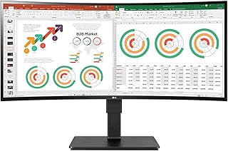 LG 34” 34BN77C-B IPS QHD UltraWide™ Curved Monitor (3440x1440) with 21:9 Aspect Ratio, HDR10, sRGB 99% Color Gamut, Dual Controller & MaxxAudio,Black