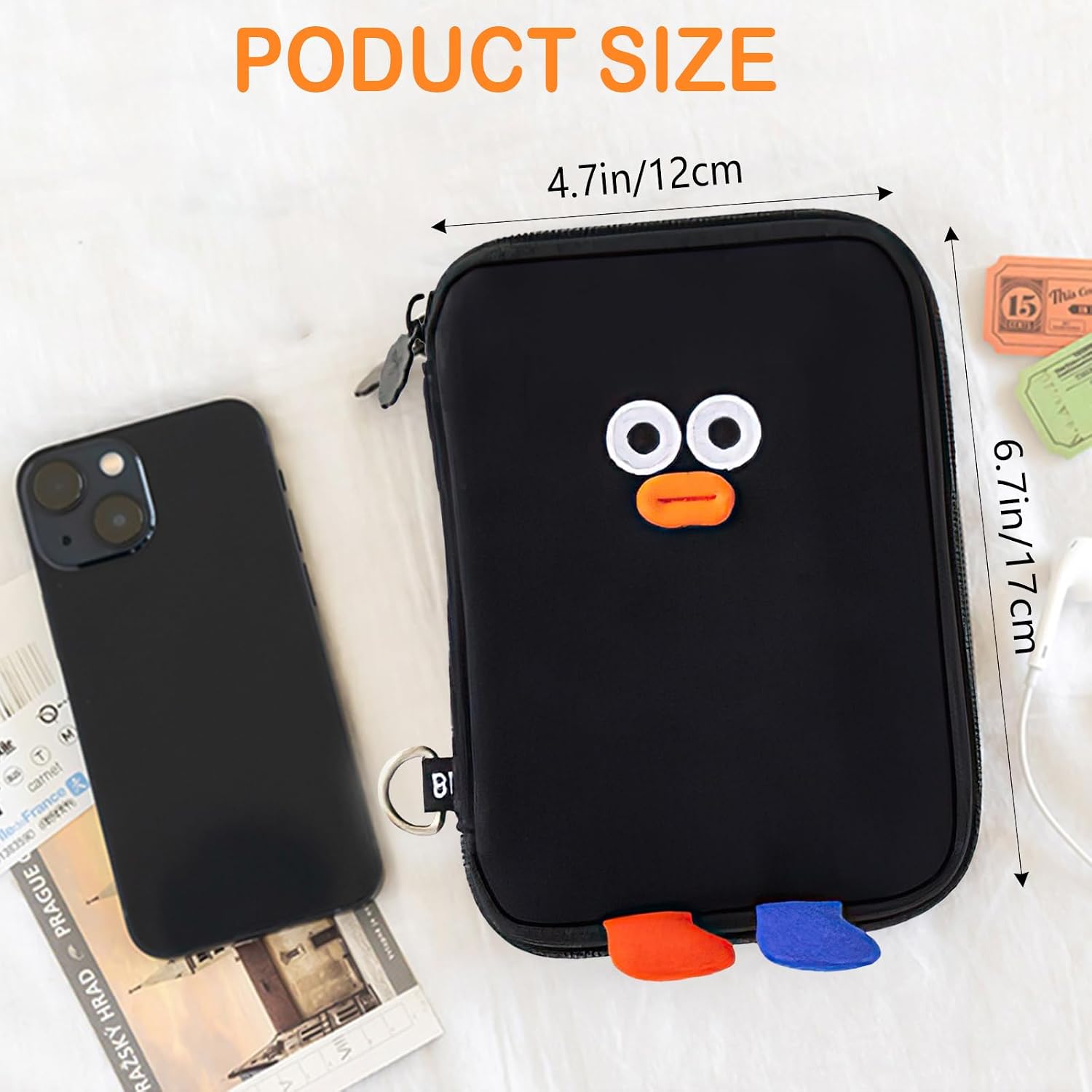 Cute & Multi-Purpose Passport Holder & Travel Wallet – Fun, Stylish Travel Organizer with Multiple Compartments for Passport, Cards, Cash & Tickets – Durable & Secure Document Organizer (Penguin)