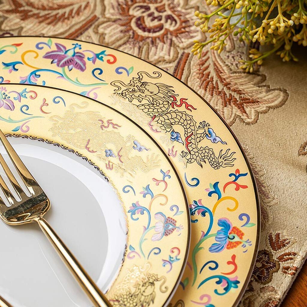 Zestaw naczyń/talerzy/misek, zestaw naczyń ceramicznych, 52 elementy, zestaw obiadowy z porcelany emaliowanej - zestawy talerzy i misek z porcelany kostnej na prezenty ślubne i spotkania rodzinne