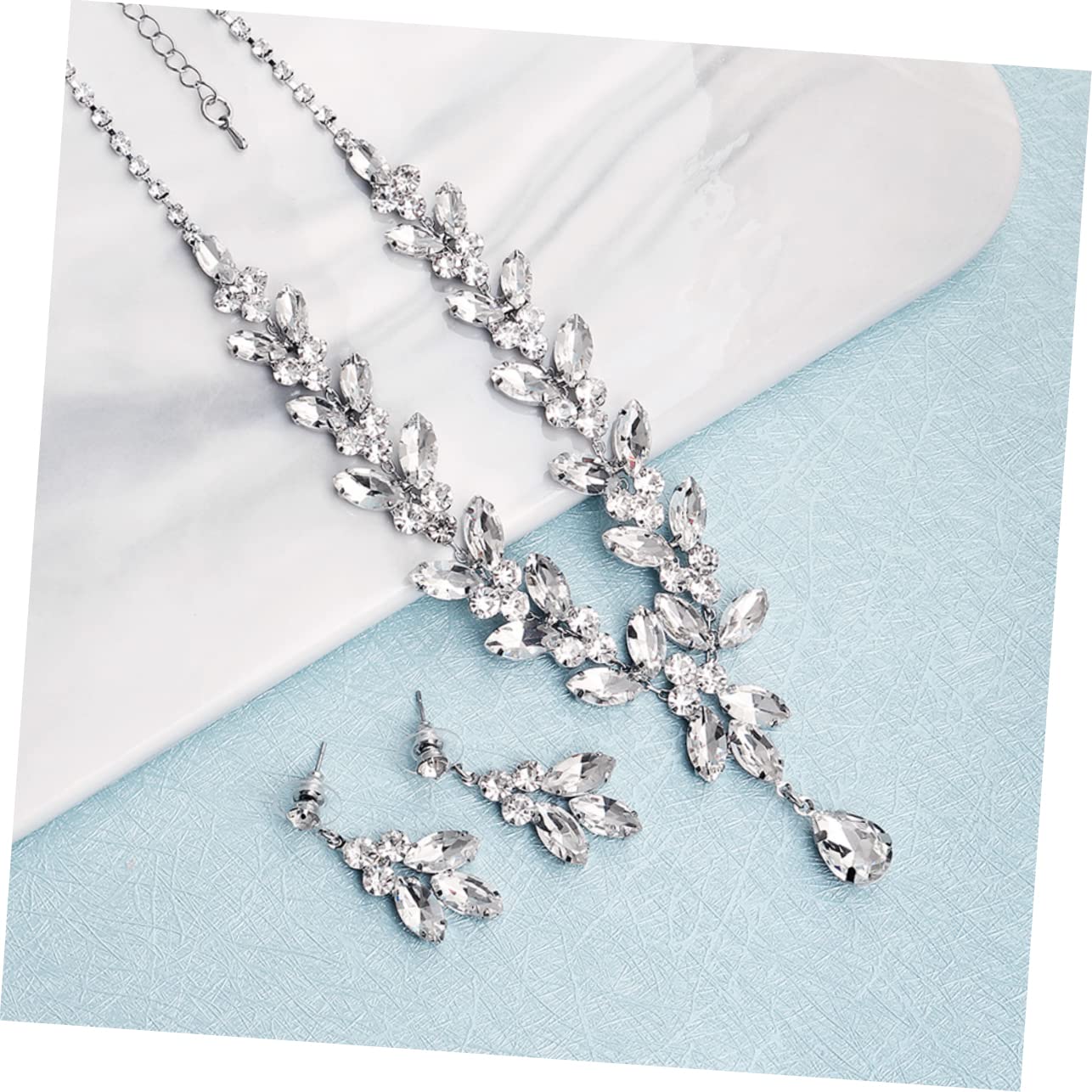 Healeved Collar y Pendientes de Joyería para Novias Conjunto de Accesorios para Novia