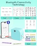 Phomemo Label Maker Machine with Tape, P12 Bluetooth Small Label Maker with Multiple Templates Thermal Transfer Ribbon Printer Machine for Home, School, Gift Wrapping, Office, Green