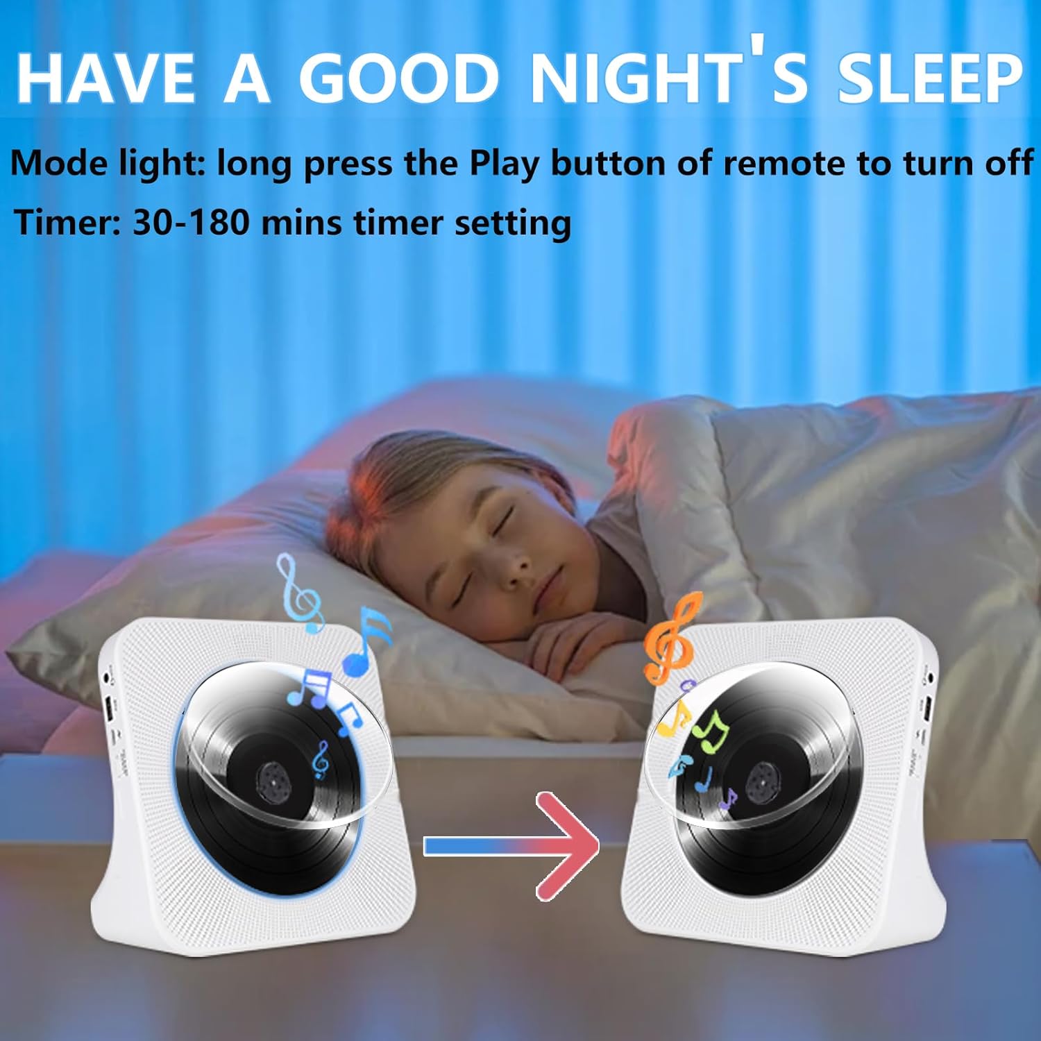 CD Players for Home Portable with Built in HiFi Speakers/Bluetooth/Headphones Jack/USB Input/Timer/FM Radio Small CD Player for Car, Retro White Audio Music Player