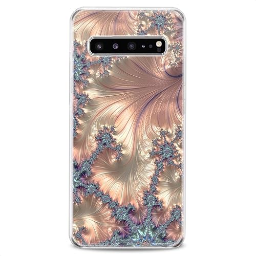 Miniatura 4 de Cavka Funda compatible con Samsung S24 S23 S22 Plus S21 FE Ultra S20+ S10 Note 20 S10e S9 Cute Art Fractals Golden Clear Phone Awesome Pattern