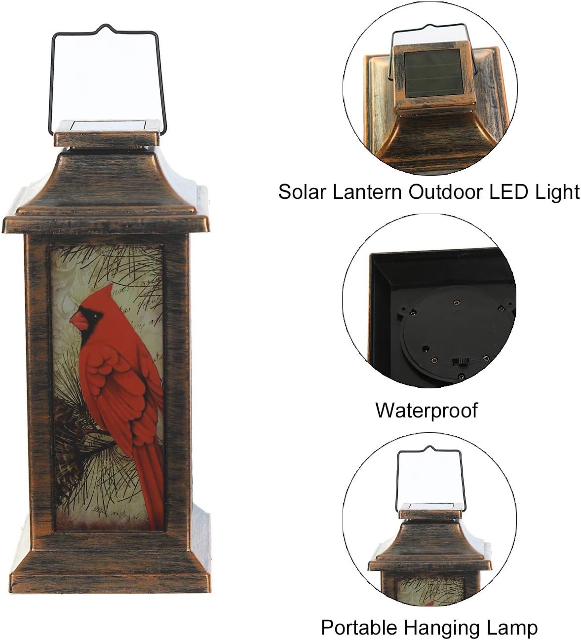 Hanging Solar Lantern Waterproof Portable Lamp Outdoor Garden Decorative LED Light 2PK