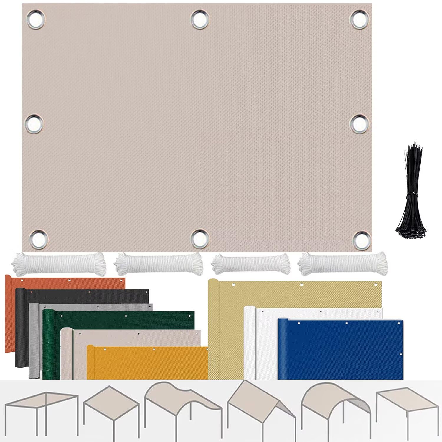 Voile d'ombrage imprégné haut de gamme coloris taupe contemporain