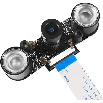 Dealikee Compatible with Raspberry Pi Camera Night Vision Infrared Camera Module 5MP OV5647 Webcam Adjustable Camera Video 10