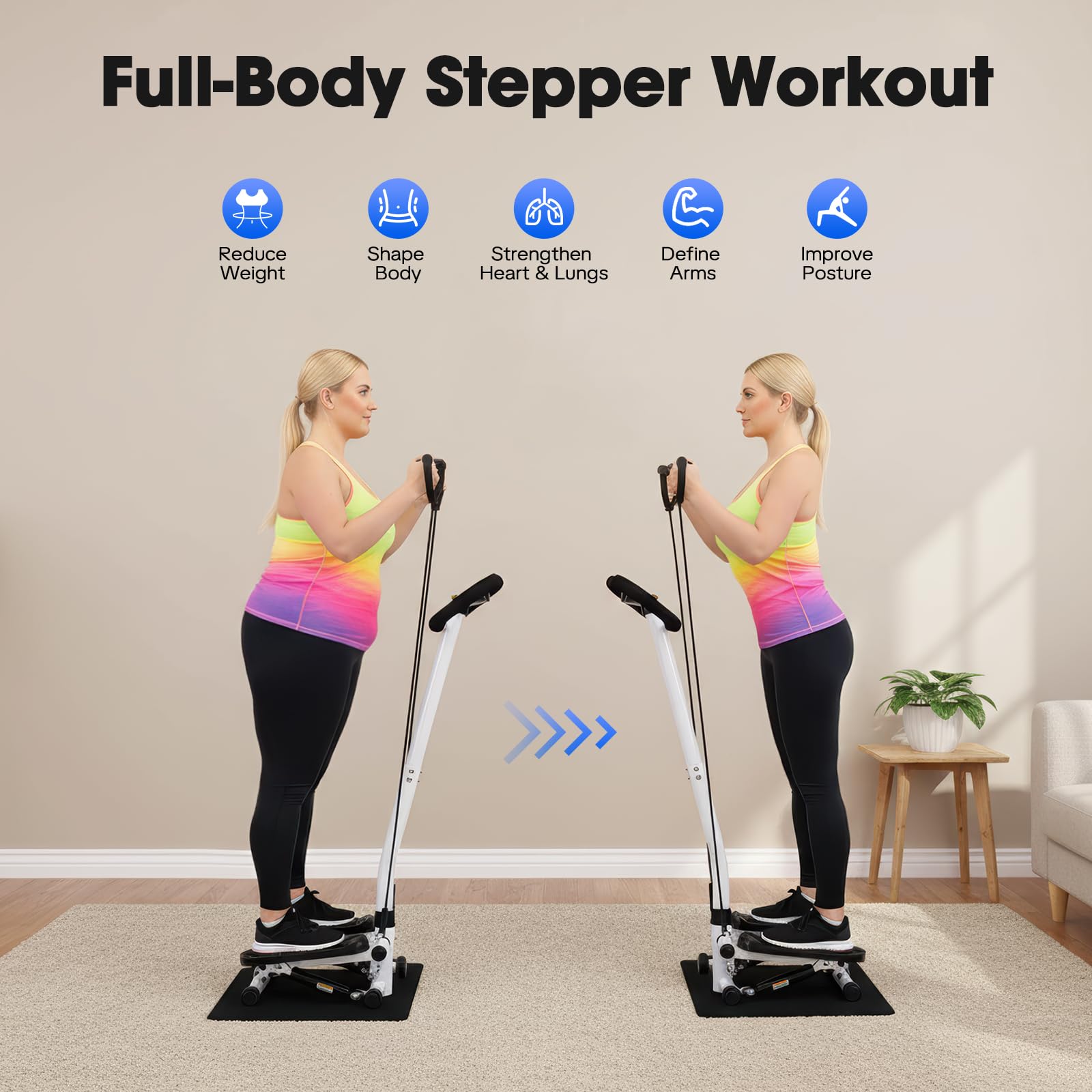 Niceday ini Stepper for Hoe | Up-Down Swing Stepper with Power Ropes Niceday ini Stepper for Hoe | Up-Down Swing Stepper with Power Ropes