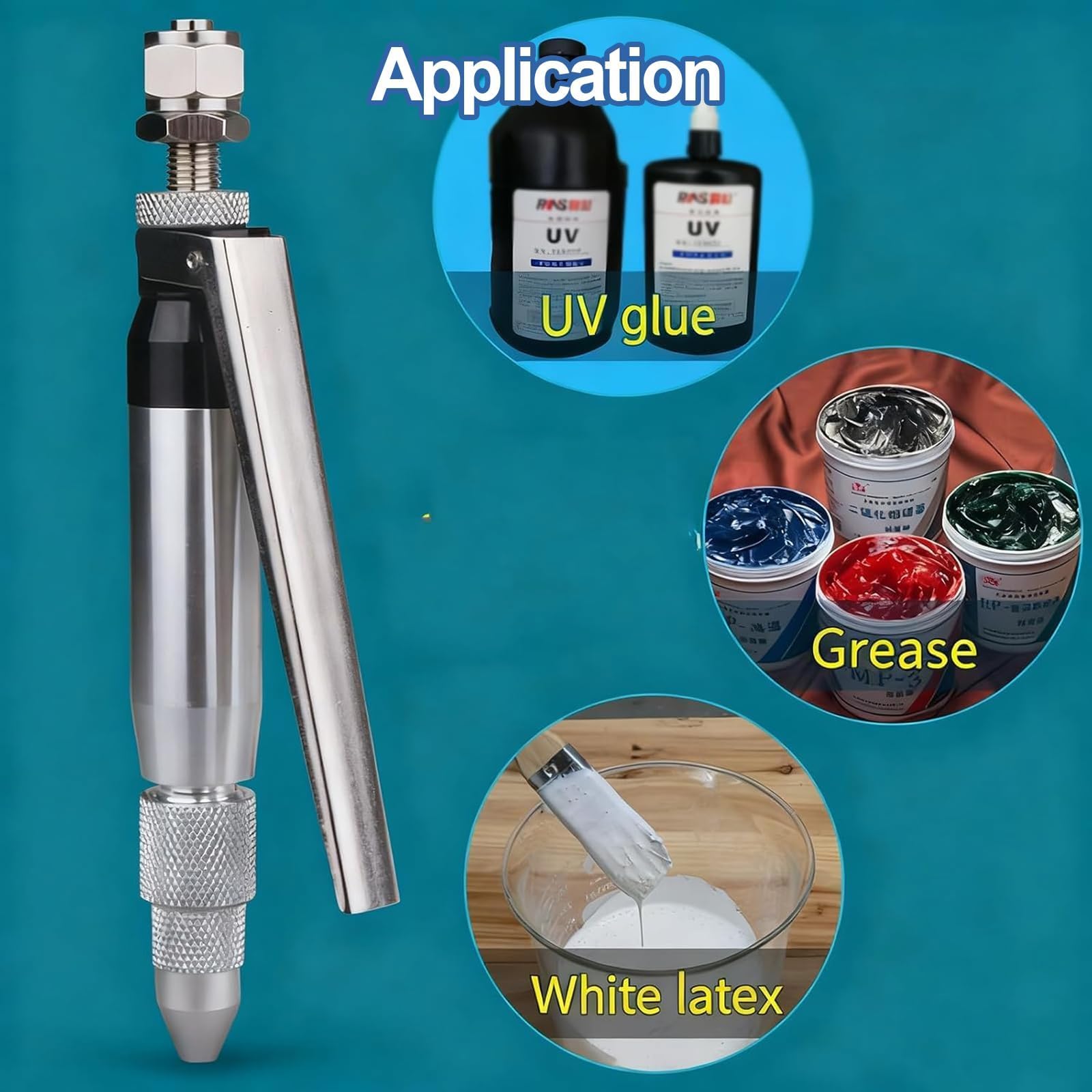 COYEUX Válvula Neumática Manual para Dispensación De Pegamento, Controlador De Dosificación, Diseño Antigoteo con Succión Trasera, Salida De 1,2 Mm, Rango De Viscosidad De 1 A 100000 CPS, para La